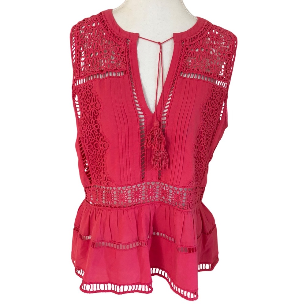 SEA NEW YORK Lace Eyelet Embroidered Sleeveless Blouse Size‎ 6